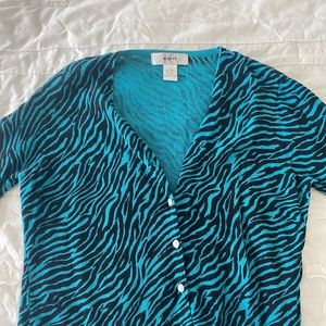Funky Zebra Print Vintage Cardigan